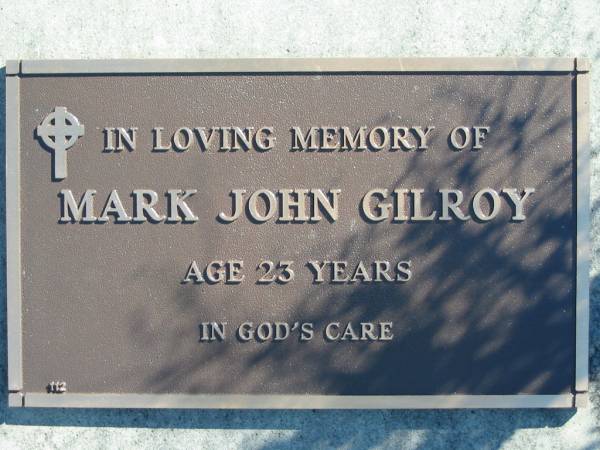 Mark John GILROY, age 23 years;  | Woodford Cemetery, Caboolture  | 