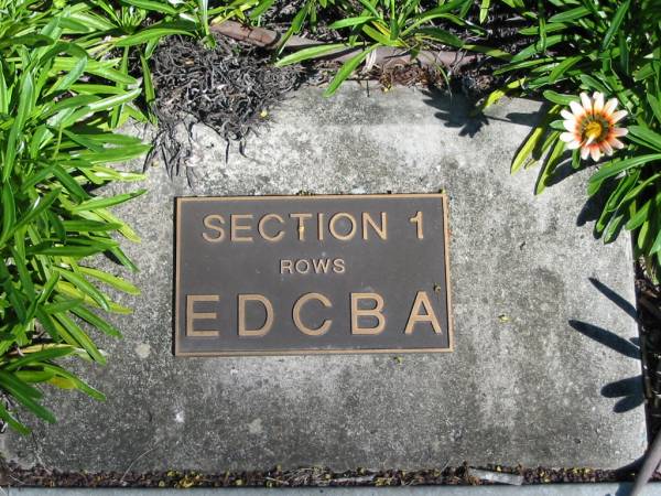 Section 1 Rows EDCBA;  | Woodford Cemetery, Caboolture  | 