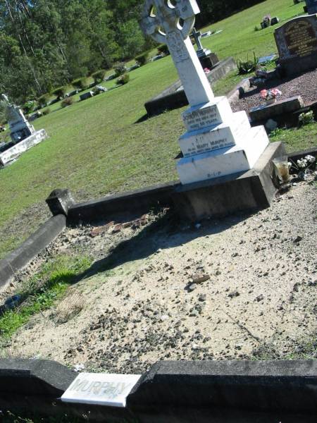 Joseph MURPHY,  | died 9 Nov 1917 aged 58 years;  | Mary MURPHY,  | died 10 Sept 1935 aged 43 years;  | Isabella MURPHY,  | died 20 July 1941 aged 75 years;  | Thomas MURPHY,  | died 19 Dec 1954 aged 69 years;  | Woodford Cemetery, Caboolture  | 