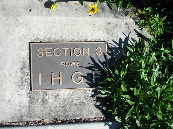 Section H, Rows I H G F;  | Woodford Cemetery, Caboolture  | 