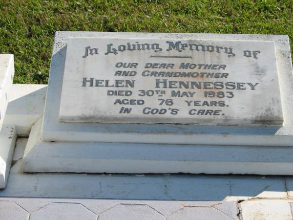 Helen HENNESSEY, mother grandmother,  | died 30 May 1983 aged 76 years;  | Woodford Cemetery, Caboolture  | 