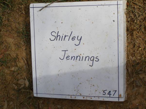 Shirley Jennings  | Woodhill cemetery (Veresdale), Beaudesert shire  |   | 