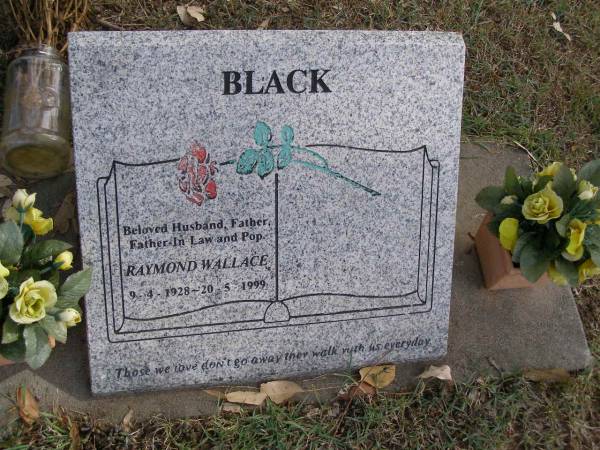 Raymond Wallace BLACK  | b:  9 Apr 1928  | d: 20 5 1999  | Woodhill cemetery (Veresdale), Beaudesert shire  |   | 