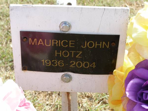 Maurice John HOTZ  | 1936 - 2004  | Woodhill cemetery (Veresdale), Beaudesert shire  |   | 