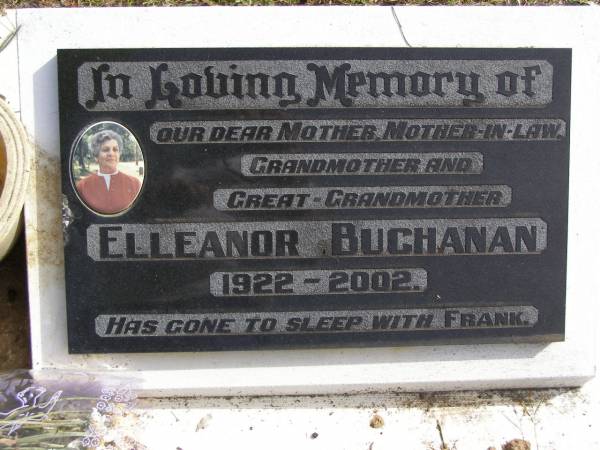 Elleanor Buchanan  | 1922 - 2002  | Woodhill cemetery (Veresdale), Beaudesert shire  |   | 