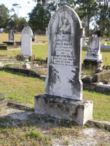 Bedelia Walker  | 24 Mar 1915, aged 76  | William Tutin Walker  | 31 Jul 1920, aged 86  |   | Woodhill cemetery (Veresdale), Beaudesert shire  |   | 