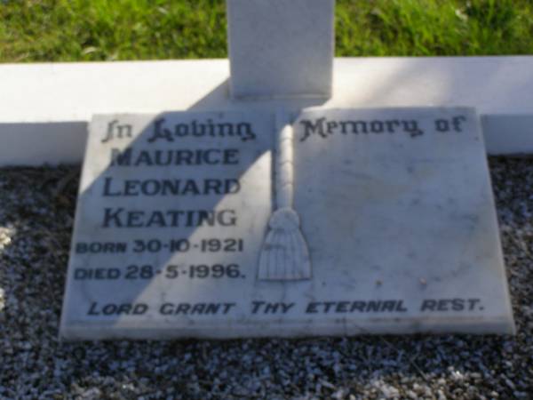 Maurice Leonard Keating  | b: 30 Oct 1921, d: 28 May 1996  | Woodhill cemetery (Veresdale), Beaudesert shire  |   | 