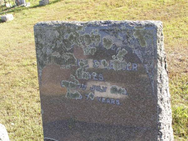 Frederick St Ledger Hayes  | 7 Juk 1949, aged 77  | Woodhill cemetery (Veresdale), Beaudesert shire  |   | 