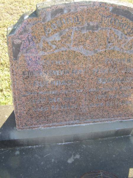Dorcas Sylvia May Buchbach  | 22 Dec 1967, aged 62  | Morris John Buchbach  | 20 Feb 1967, aged 60  | Woodhill cemetery (Veresdale), Beaudesert shire  |   | 