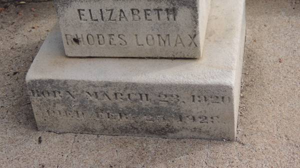 Elizabeth Rhodes LOMAX  | b: 23 Mar 1820  | d: 25 Feb 1923  |   | Yandilla All Saints Anglican Church with Cemetery  |   | 