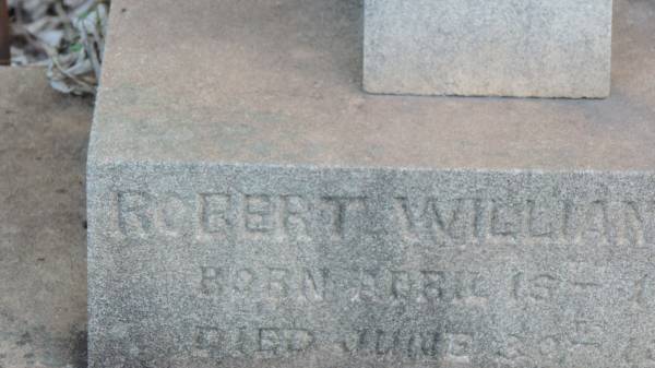 Robert William GORE  | b: 13 Apr 1851  | d: 30 Jun 1895  |   | Roderick Norman WHITAKER  | b: 28 Apr 1899  | d: 21 Nov 1991  |   | Elizabeth Wyndham WHITAKER  | b: 6 Apr 1953  | d: 12 Jan 2000  |   | Joan Winifred WHITAKER  | b: 5 Sep 1915  | d: 13 Jun 2003  |   | Deirdre Margaret TURNBULL  | b: 9 Nov 1919  | d: 3 Jan 2006  |   | Yandilla All Saints Anglican Church with Cemetery  |   | 