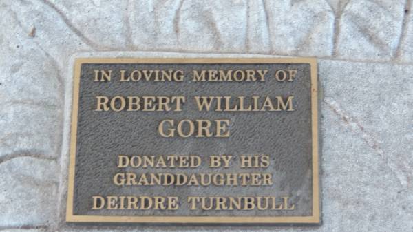 Robert William GORE  | (donated by granddaughter Deirdre TURNBULL)  |   | Yandilla All Saints Anglican Church with Cemetery  |   | 