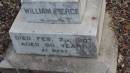 
William Pierce
d: 23 Feb 1907 aged 60

Yandilla All Saints Anglican Church with Cemetery

