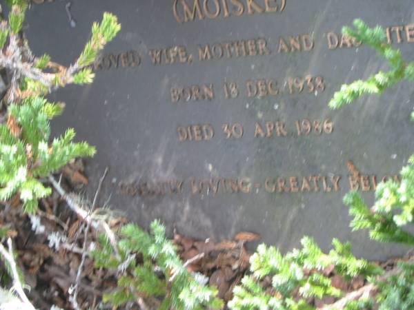 Christa Maria NEUBAUER (MOISKE)  | b: 18 Dec 1938  | d: 30 Apr 1986  |   | Yandina Cemetery  | 