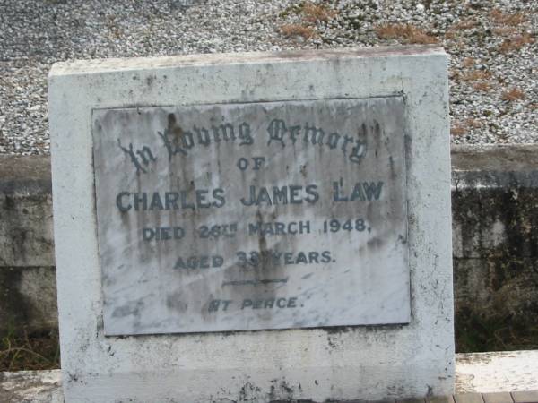 Charles James LAW  | d: 26 Mar 1948 aged 33  |   | Yandina Cemetery  |   | 