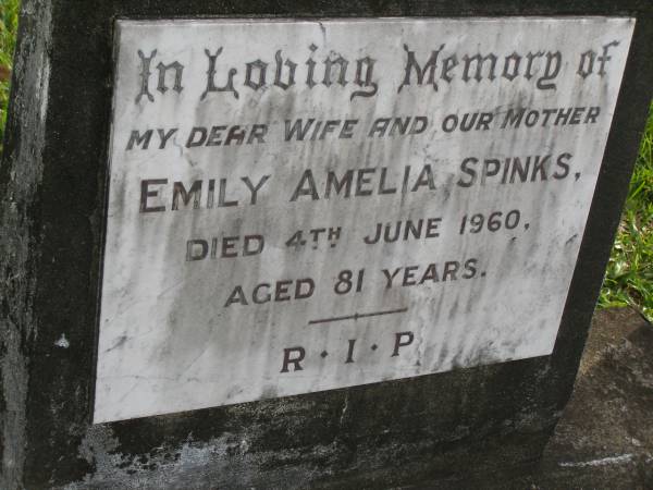 Emily Amelia SPINKS  | d: 4 Jun 1960 aged 81  |   | Yandina Cemetery  |   | 