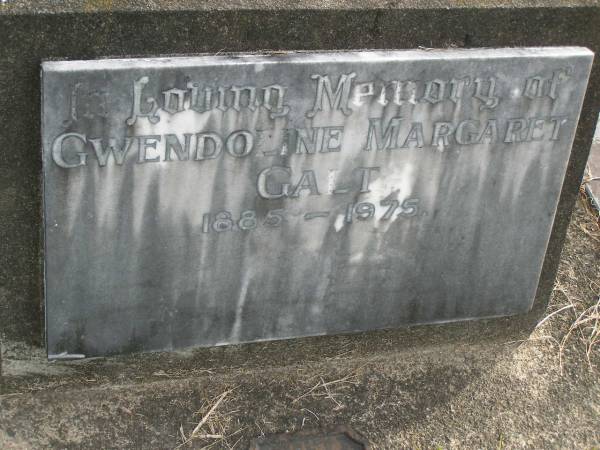 Gwendoline Margaret GALT  | b: 1885  | d: 1975  |   | Yandina Cemetery  |   |   | 