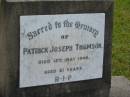 Patrick Joseph THOMSON d: 15 May 1944 aged 61  Yandina Cemetery  