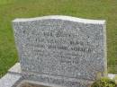 Billie Irene MARX b: 21 Dec 1928 d: 13 Sep 1996 aged 67 wife of Bill mother to  Michael ?,  Deborah, Peter, ?  Yandina Cemetery  