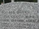 Billie Irene MARX b: 21 Dec 1928 d: 13 Sep 1996 aged 67 wife of Bill mother to  Michael ?,  Deborah, Peter, ?  Yandina Cemetery  