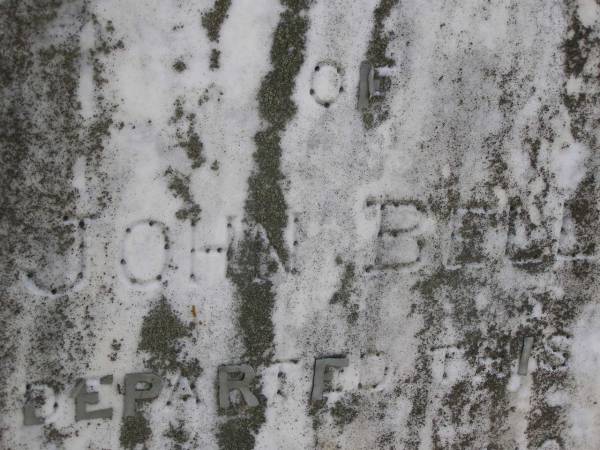 John BENE,  | died 25 July 1910 aged 83 years;  | Yangan Anglican Cemetery, Warwick Shire  | 