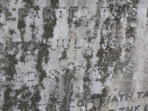 John BENE,  | died 25 July 1910 aged 83 years;  | Yangan Anglican Cemetery, Warwick Shire  | 