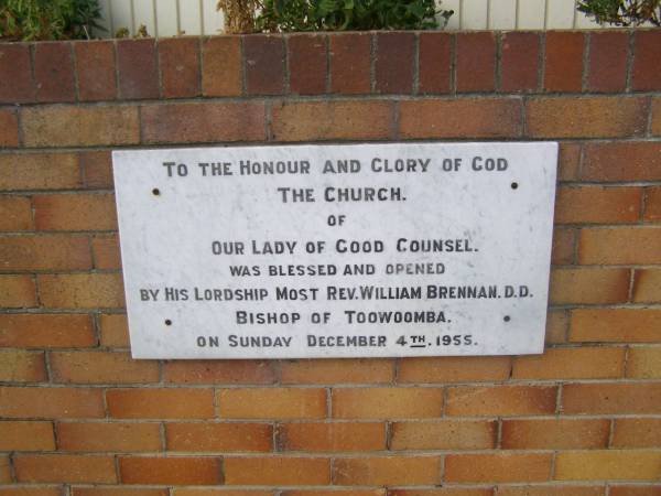 Our Lady of Good Counsel Catholic church;  | Yangan, Warwick Shire  | 