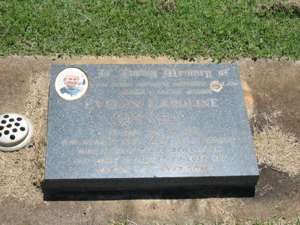 Evelyn Caroline WYVILL,  | mother mother-in-law nanna great-nana  | 1-12-1919 - 1-6-1991;  | Yarraman cemetery, Toowoomba Regional Council  | 