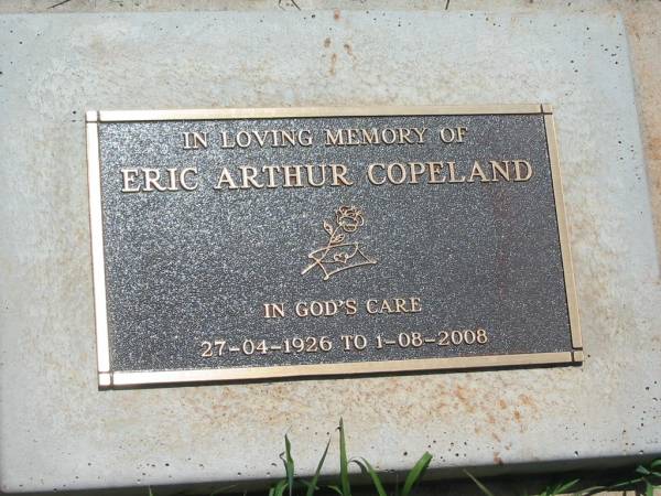Eric Arthur COPELAND,  | 27-04-196 - 1-08-2008;  | Yarraman cemetery, Toowoomba Regional Council  | 