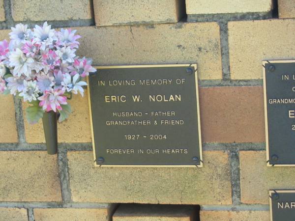Eric W. NOLAN,  | husband father grandfather,  | 1927 - 2004;  | Yarraman cemetery, Toowoomba Regional Council  | 