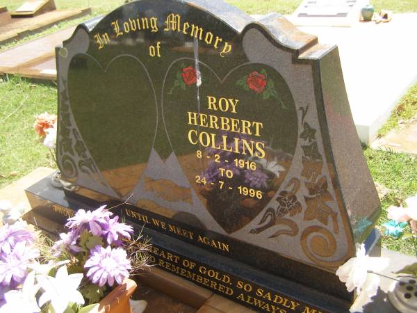 Roy Herbert COLLINS,  | 8-2-1916 - 24-7-1996;  | Yarraman cemetery, Toowoomba Regional Council  | 