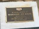 Marianne Joy ROLFE, wife of William Francis ROLFE, died 5 July 1993 aged 55 years; Yarraman cemetery, Toowoomba Regional Council 