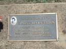 Elaine Mary ELTON,
14-8-1937 - 4-8-1996,
husband Michael,
daughters Karyn & Jennifer;
Yarraman cemetery, Toowoomba Regional Council