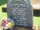 Mary FROHLOFF,
wife mother,
died 2 July 1968 aged 78 years;
Wilhelm Friedrich FROHLOFF,
father,
died 8 May 1986 aged 94 years 9 months;
Yarraman cemetery, Toowoomba Regional Council