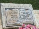 Walter WATSON,
husband father,
died 16 Feb 1967 aged 83 years;
Emma Agnes WATSON,
mother nana,
died 29 July 1982 aged 80 years;
Shane Christopher HULL,
son grandson,
died 14 May 1996 aged 34 years;
Yarraman cemetery, Toowoomba Regional Council