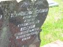 William George EMMERT,
husband father,
died 5 Aug 1967 aged 59 years;
Mary Rececca EMMERT,
mother,
died 30 Oct 1993 aged 82 years;
Yarraman cemetery, Toowoomba Regional Council