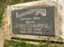 Daphne May (Rene) WILLIAMS,
died 11 July 1986 aged 76 years;
Yarraman cemetery, Toowoomba Regional Council