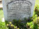 Charles William KUSS,
husband father,
died 4 Mar 1953 aged 65 years;
Anna Emily KUSS,
mother,
died 8 Oct 1966 aged 77 years;
Yarraman cemetery, Toowoomba Regional Council