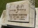 Hugh Brown CRAWFORD, died 3 Dec 1933 aged 59 years; Yarraman cemetery, Toowoomba Regional Council 