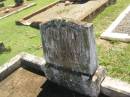 Ada Lousia WYVILL,
died 1 Jan 1931 aged 65 years;
Andrew James
died 21 June 1958 aged 80 years;
Yarraman cemetery, Toowoomba Regional Council