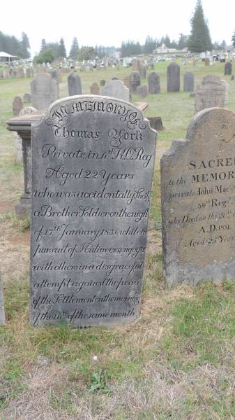 Thomas YORK  | d: 17 Jan 1834, aged 22  |   | Norfolk Island Cemetery  | 