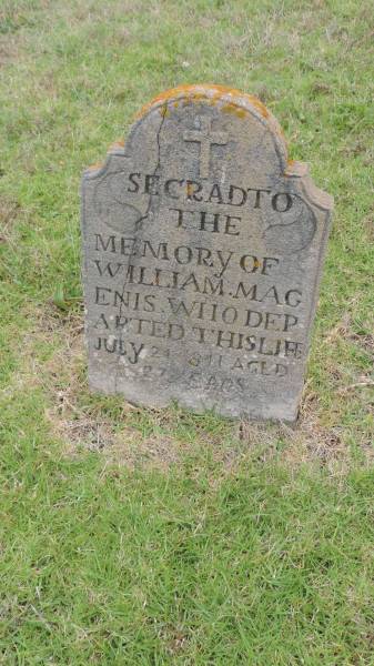 William MAGENIS  | d: 24 Jul 1841, aged 27  |   | Norfolk Island Cemetery  | 