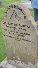Cpl Lister QUINTAL Gallipoli 1914-16)  Norfolk Island Cemetery 
