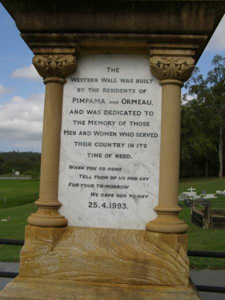 Pimpama and Ormeau War Memorial, Gold Coast  | 