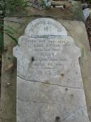 Edward CAIN
17 Dec 1899
aged 64
wife
Mary
29 Jun 1913
aged 89
Albany Creek Cemetery, Pine Rivers