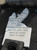 Joseph James ??
D: 17 Dec ??
aged 20
Robert Dynes HANSEN
6 Apr 1945
aged 55
Albany Creek Cemetery, Pine Rivers