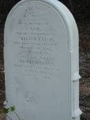 Ann
wife of William EATON
22 Mar 1878
aged 73
William EATON
3 Jun 1878
aged 72
Albany Creek Cemetery, Pine Rivers