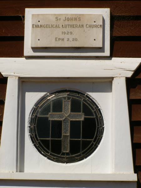 1929 St John's Evangelical Lutheran Church  | Aubigny St Johns Lutheran cemetery, Toowoomba Region (formerly Jondaryan Shire)  |   | 