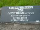 Edwin HOLZFUSS,
died 23-5-81 aged 72 years;
Barney View Uniting cemetery, Beaudesert Shire