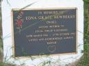 Edna Grace NEWBERRY (NOE),
mother of Julia, Philip & Richard,
20 March 1916 - 27 Oct 1992;
Barney View Uniting cemetery, Beaudesert Shire